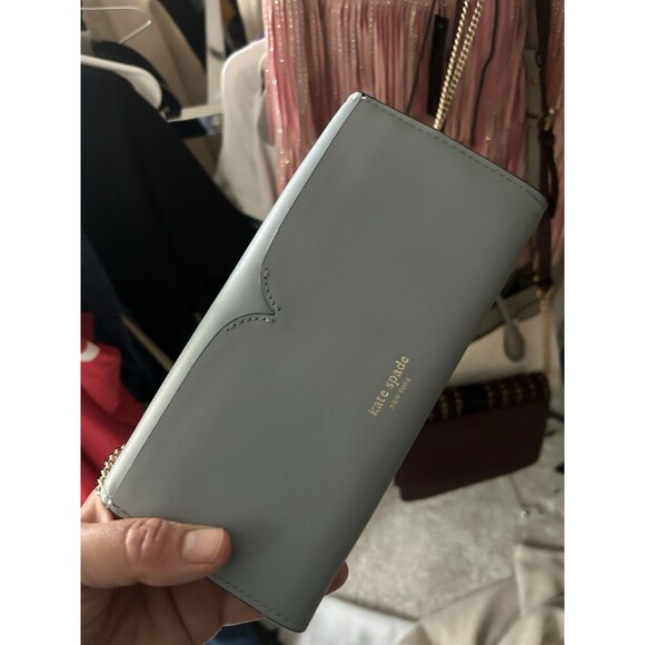 Kate Spade Smooth Italian Leather lula Crossbody Wallet Blue Color New - Picture 9 of 10